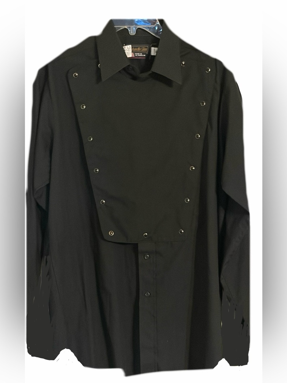 Vintage panhandle slim Men's Black Long-Sleeve western Shirt sz lrg